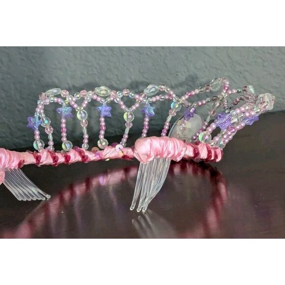 Vtg Barbie Fairytopia Elina Tiara Dress Up Costume Play Crown Pink Purple Y2k main image 4